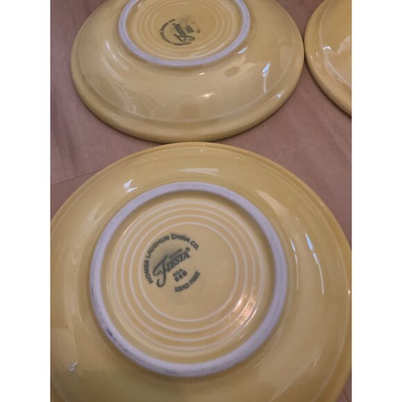 Set Of 4 Homer Laughlin Fiesta Yellow Coffee Tea Saucers - Picture 5 of 5